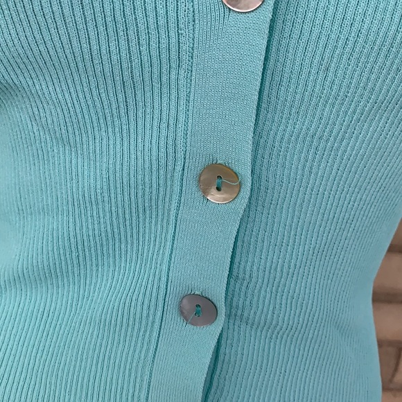 Renemed Mint Blue V-neck Button Down Ribbed Top & Cami 2 Pc Set NWT - Picture 12 of 15